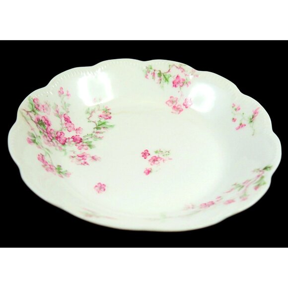 Haviland Limoges Schleiger 58A Coupe Soup Bowl 7.5" France Pink Roses - Picture 2 of 7